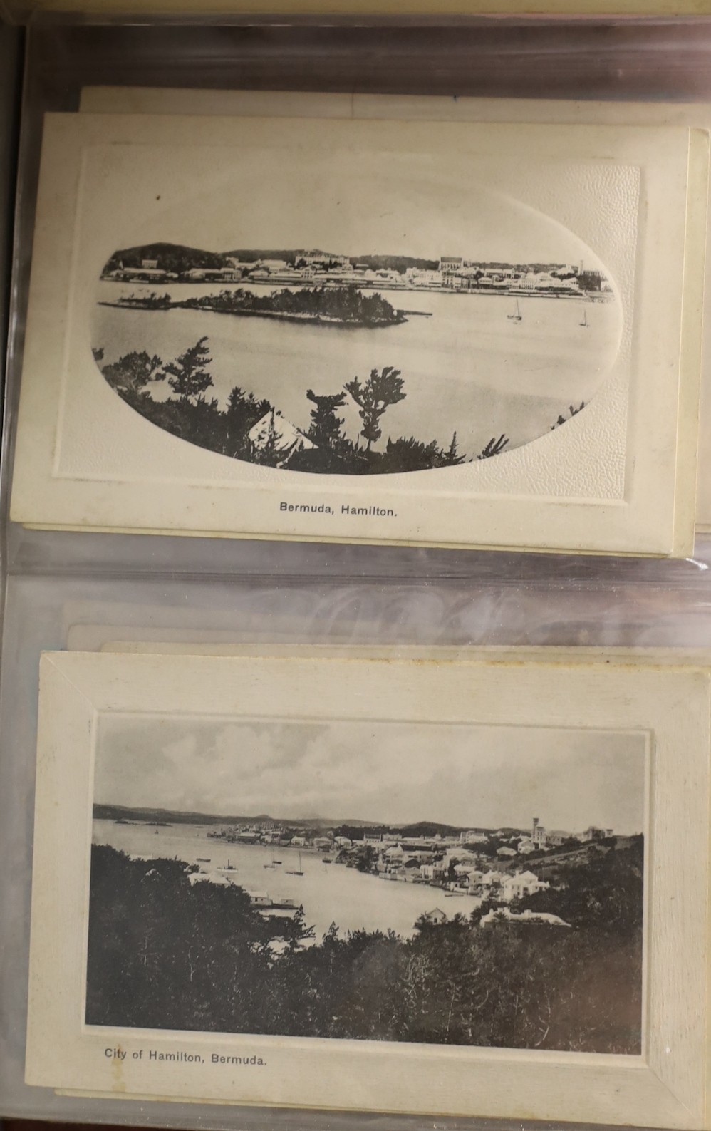 Three albums of early 20th century postcards, views of Bermuda